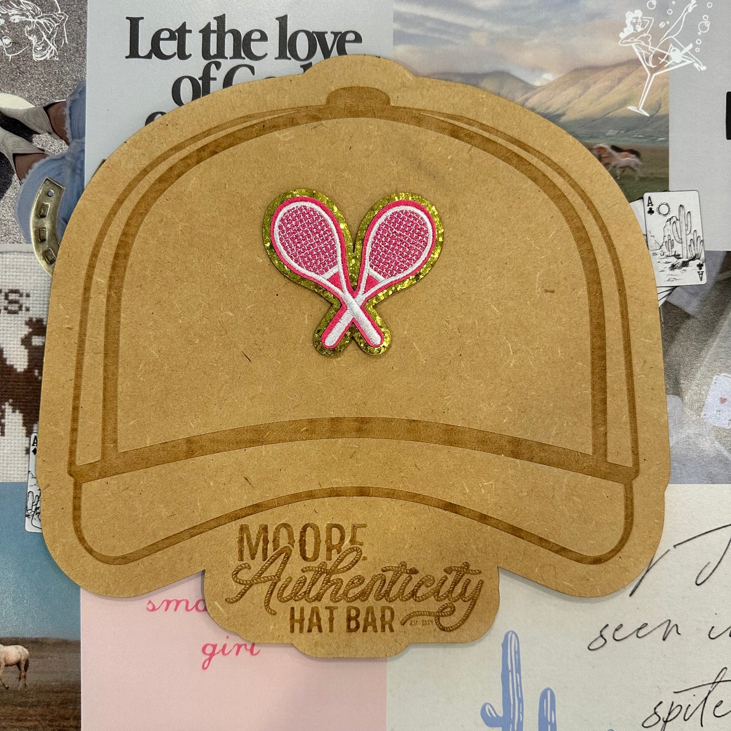 Pink Tennis Racket Patch