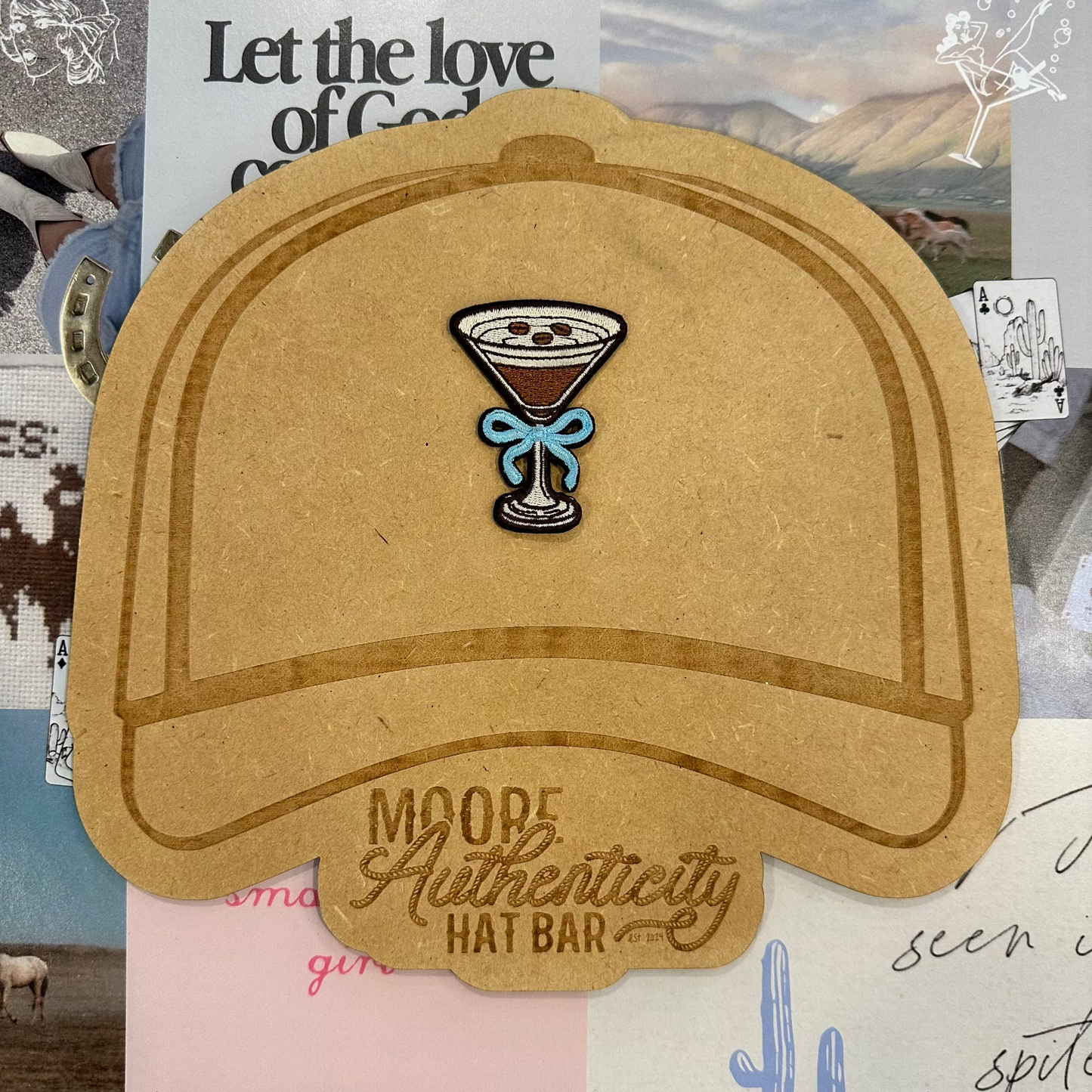 Espresso Martini Blue Bow Patch