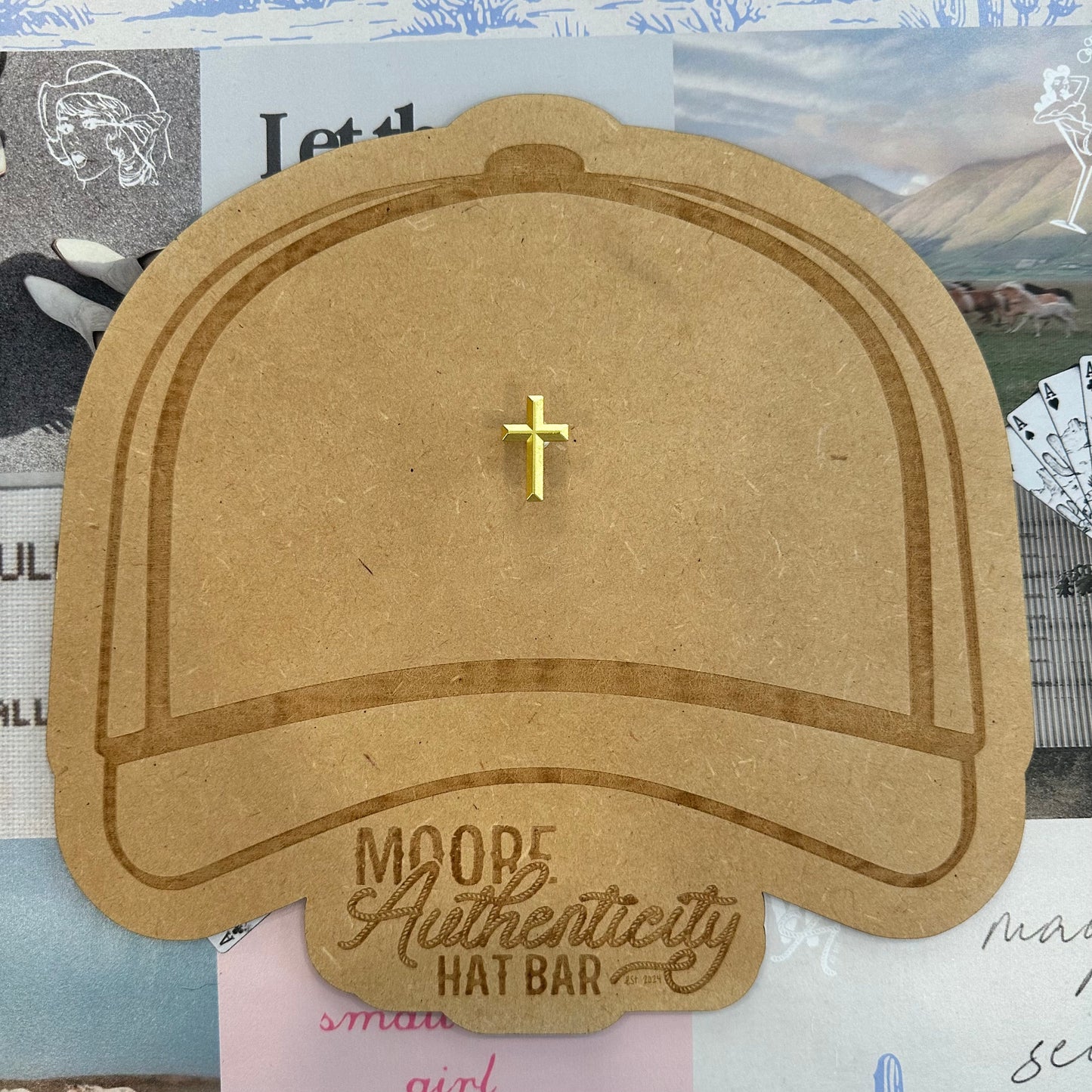 Gold Cross Pin