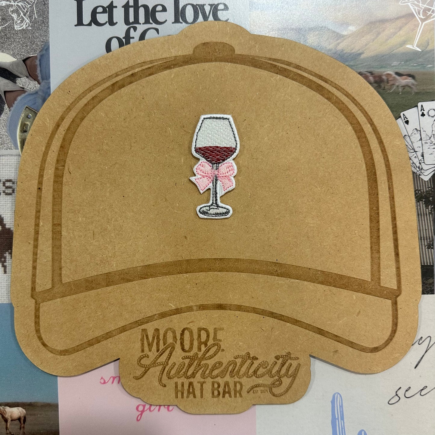 Red Wine Bow Patch
