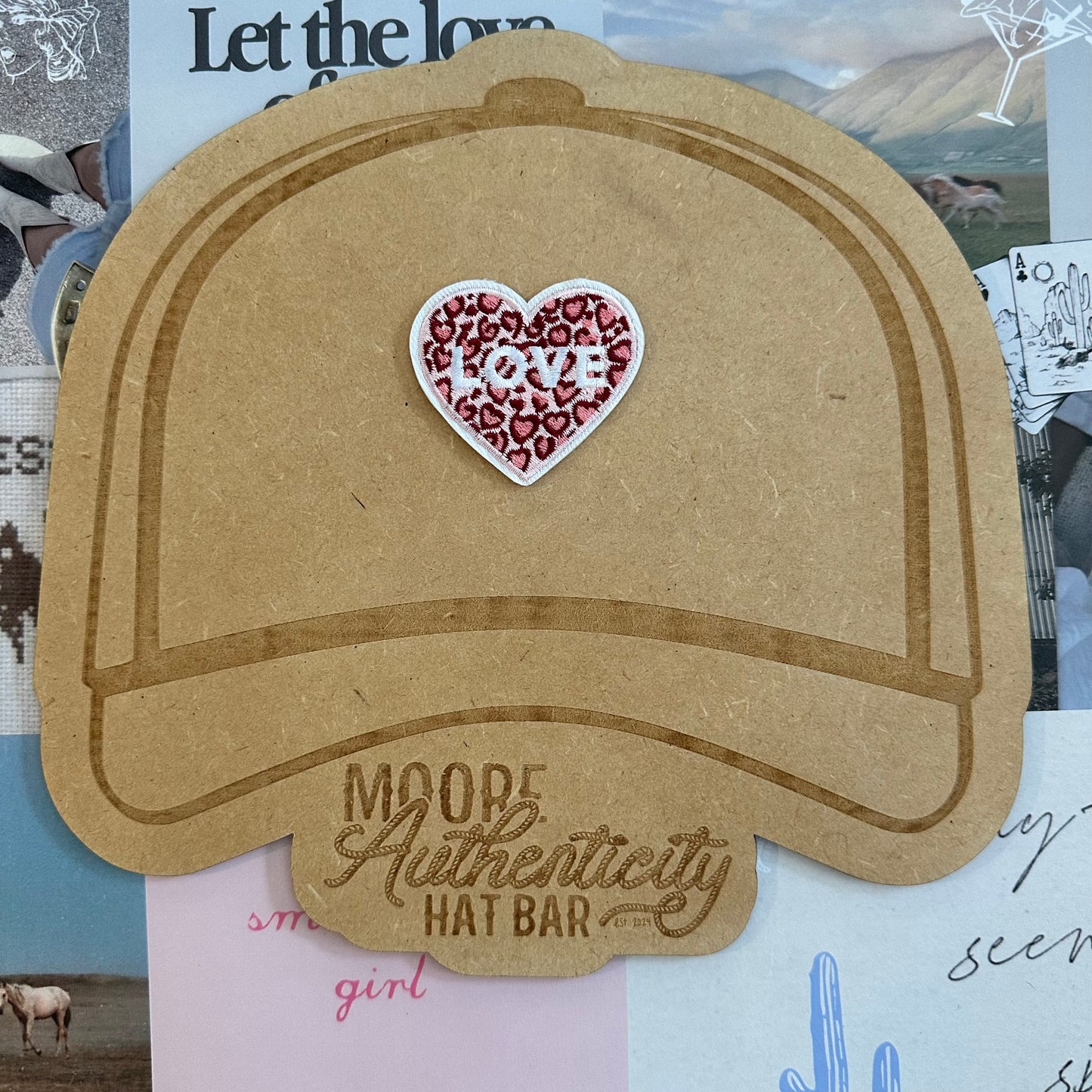 Cheetah Love Heart Patch
