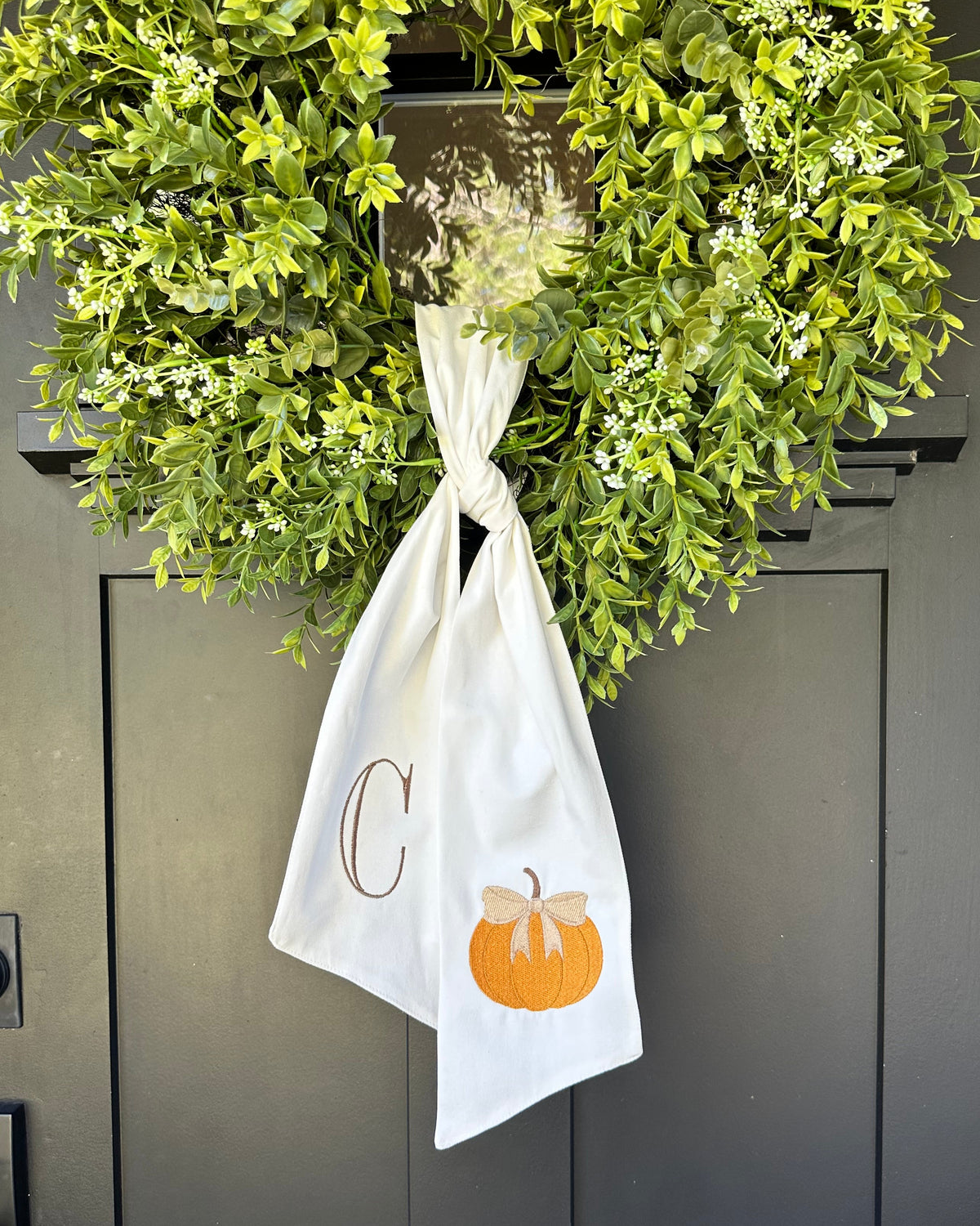 Pumpkin Fall Wreath Sash