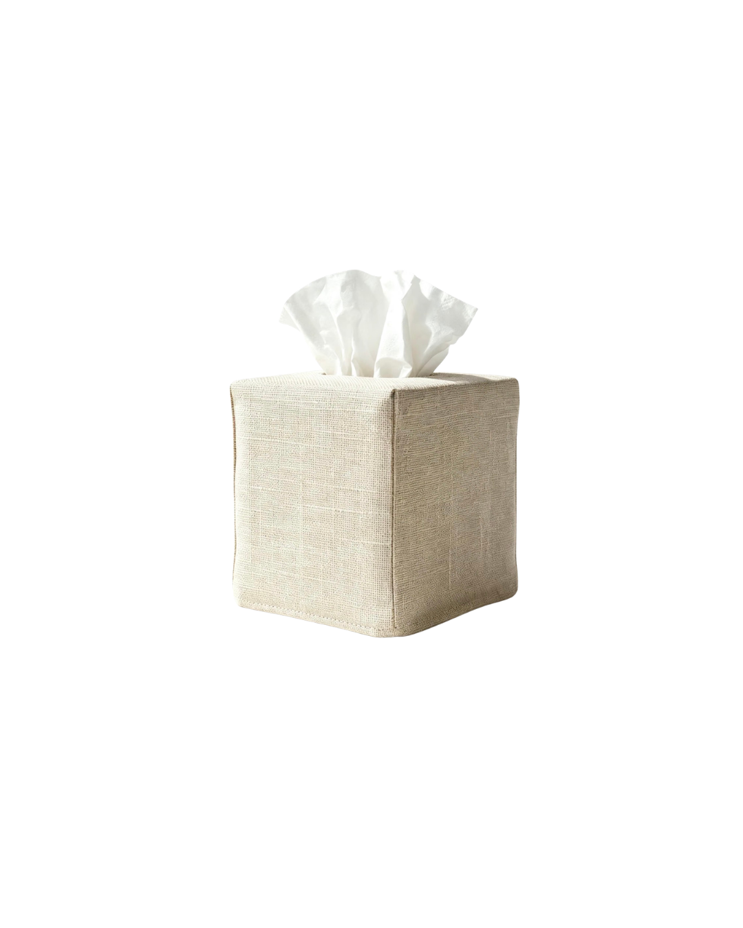 Custom Embroidered Linen Tissue Box