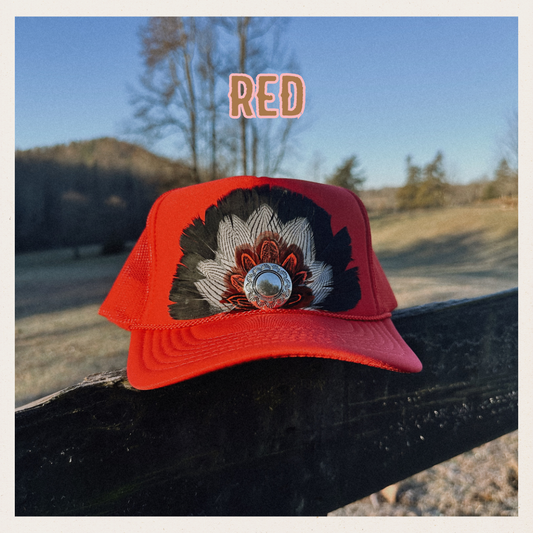 The Red- Feather Trucker Hat