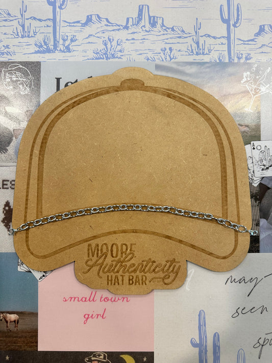 Textured Silver Hat Chain