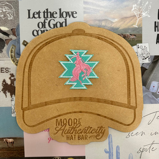 Bucking Horse Cowboy Turquoise Patch