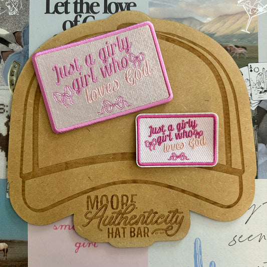 Girly Girl Who Loves God Patch [Med & XL Sizes]