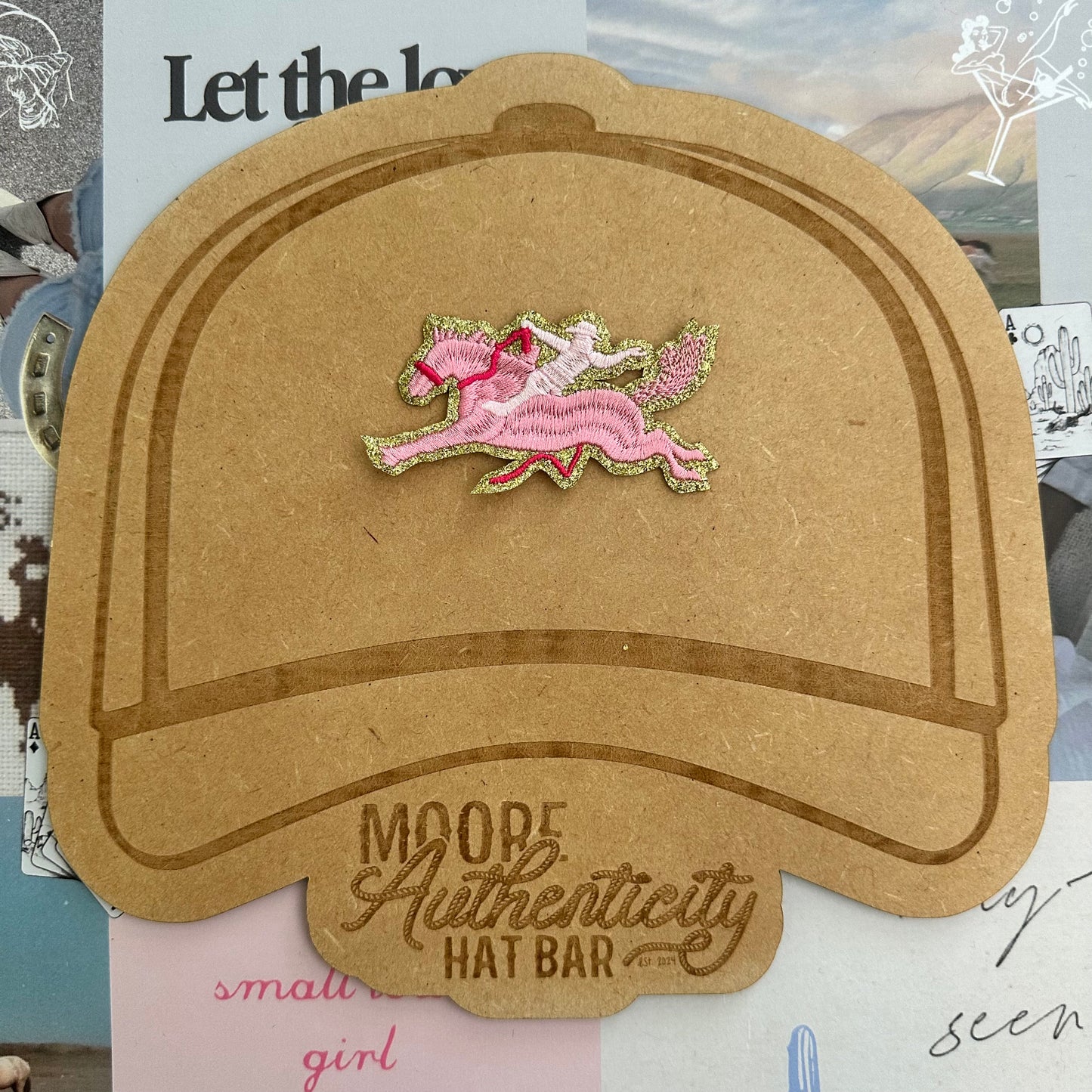 Pink Cowboy Rider Bucking Horse Patch