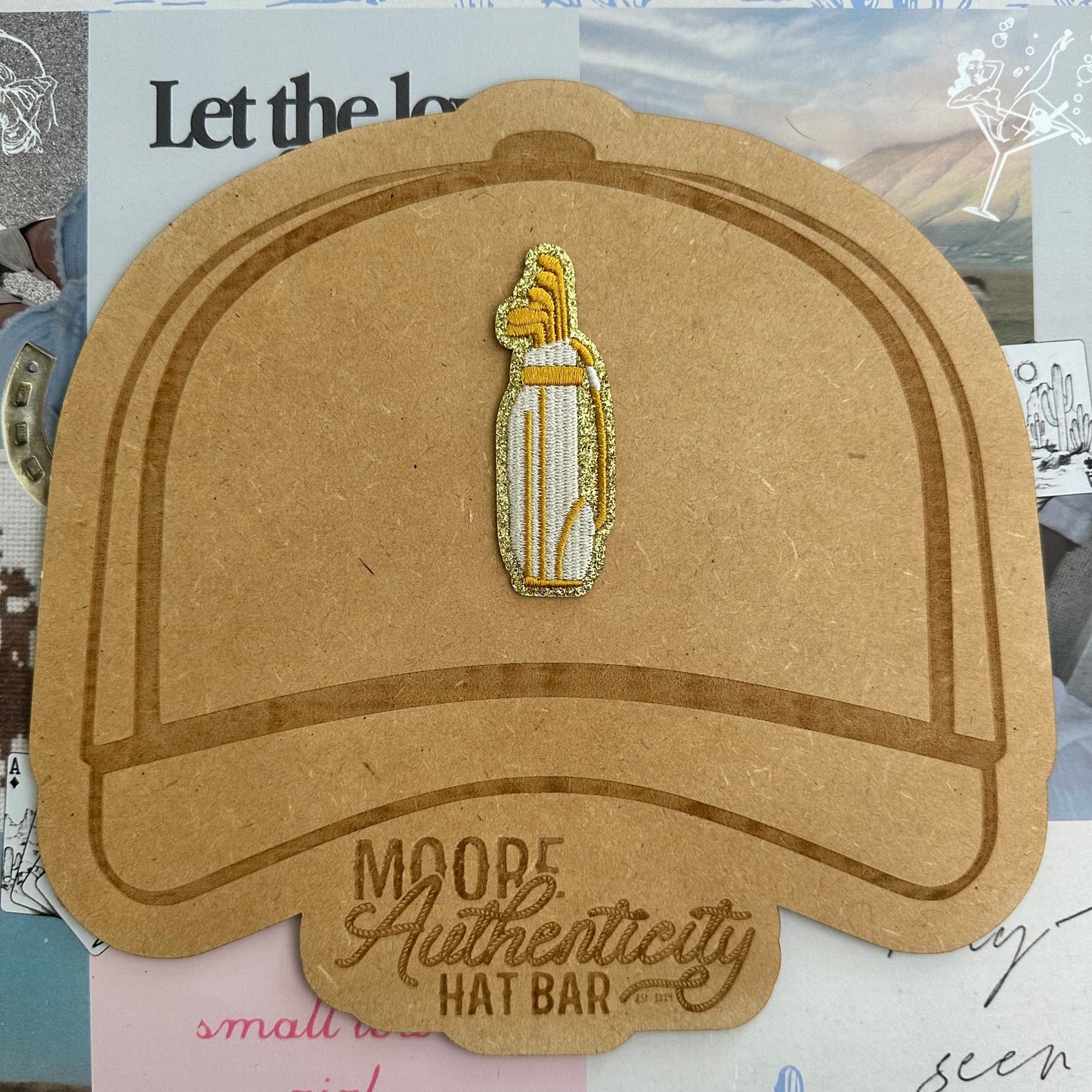 Gold Golf Caddy Bag Patch