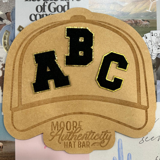 Letter Patch [Black and Gold]