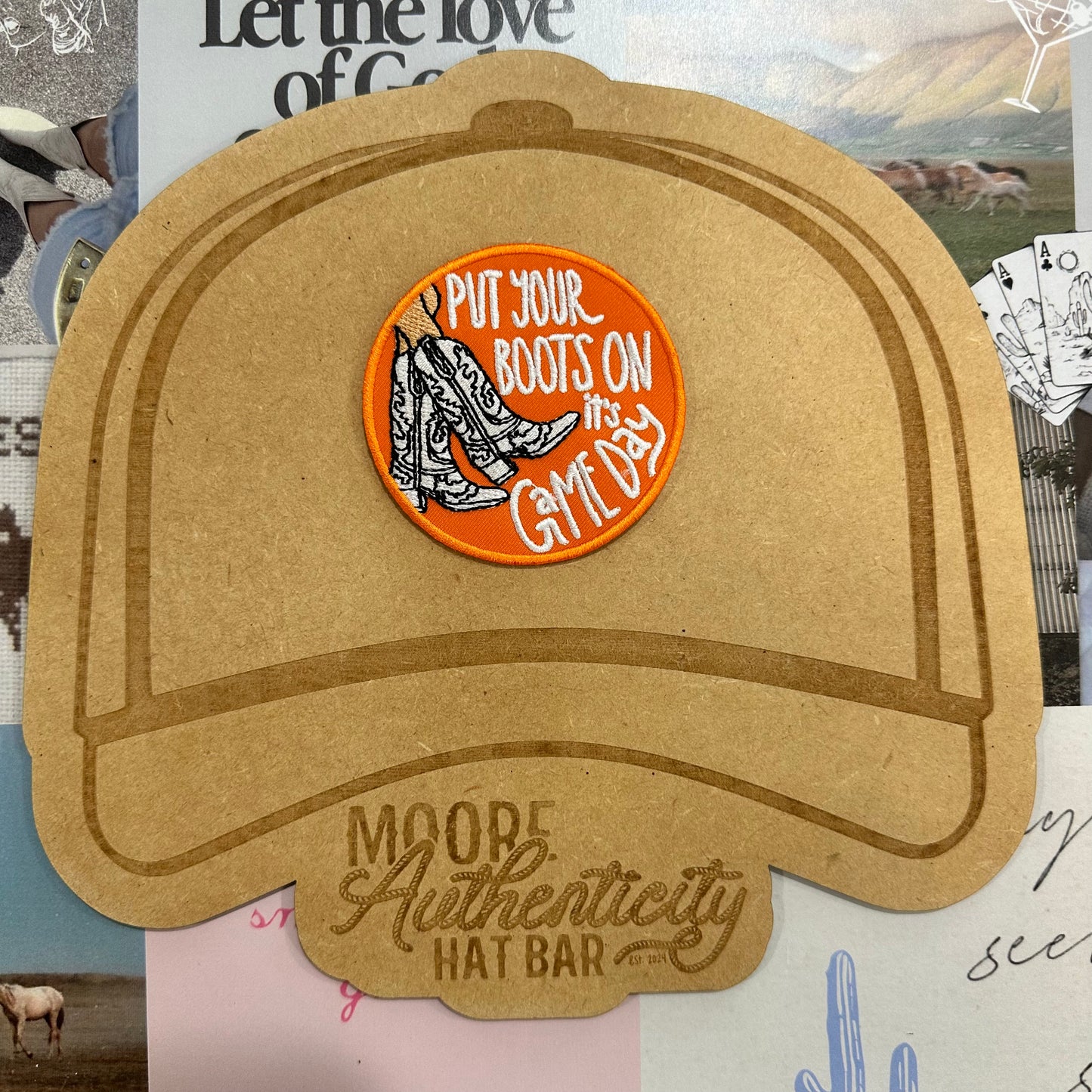 Put Your Boots On It's Gameday Patch [Orange & White]