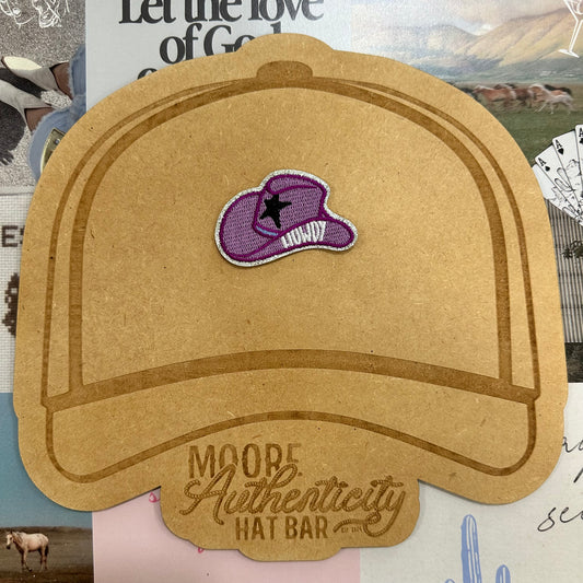 Purple Cowboy Howdy Hat Patch