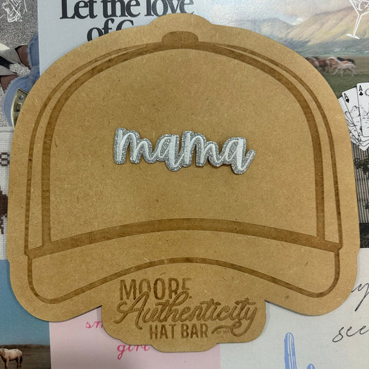 Mama Silver Glitter Patch