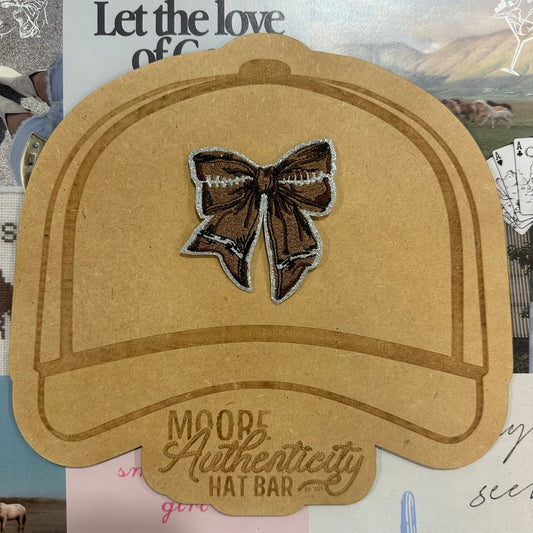 Football Bow Glitter Patch