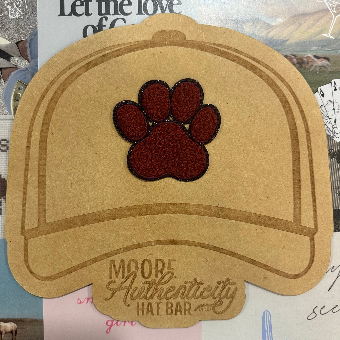 Maroon Paw Print Patch