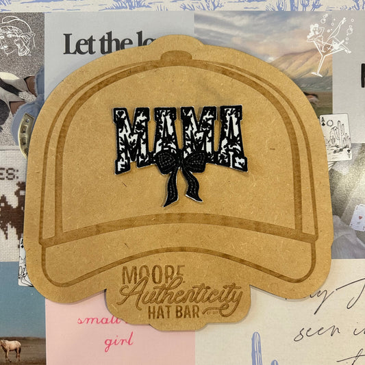 Mama Floral Bow Patch [Black]