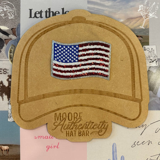 Sequin American Flag Patch