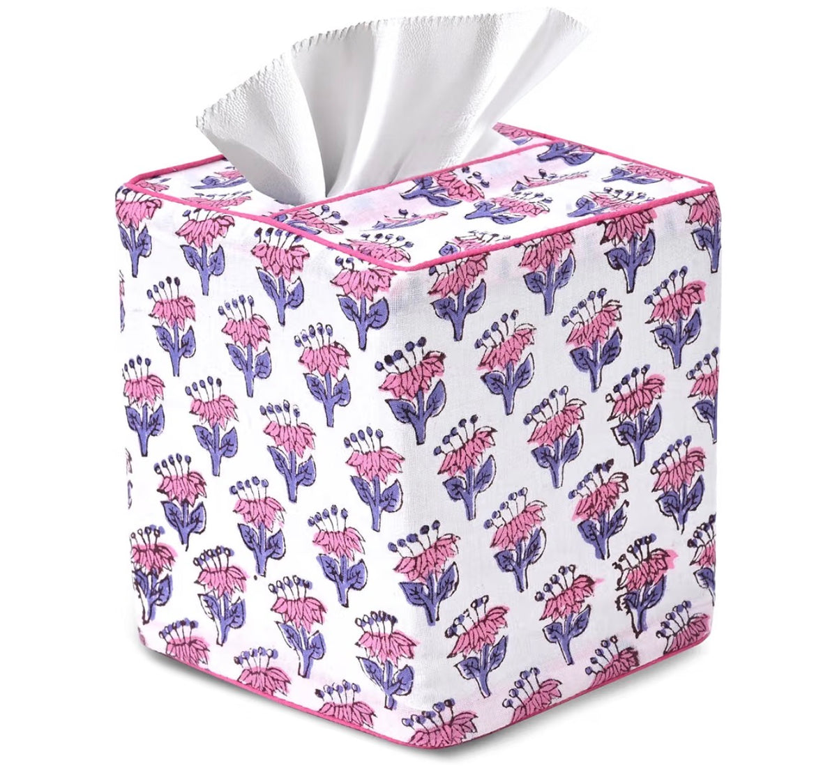 Custom Embroidered Fabric Patterned Tissue Box