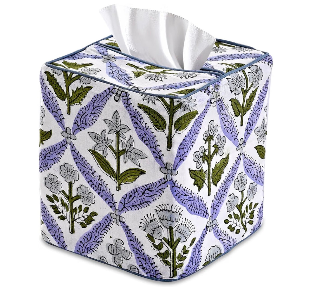 Custom Embroidered Fabric Patterned Tissue Box