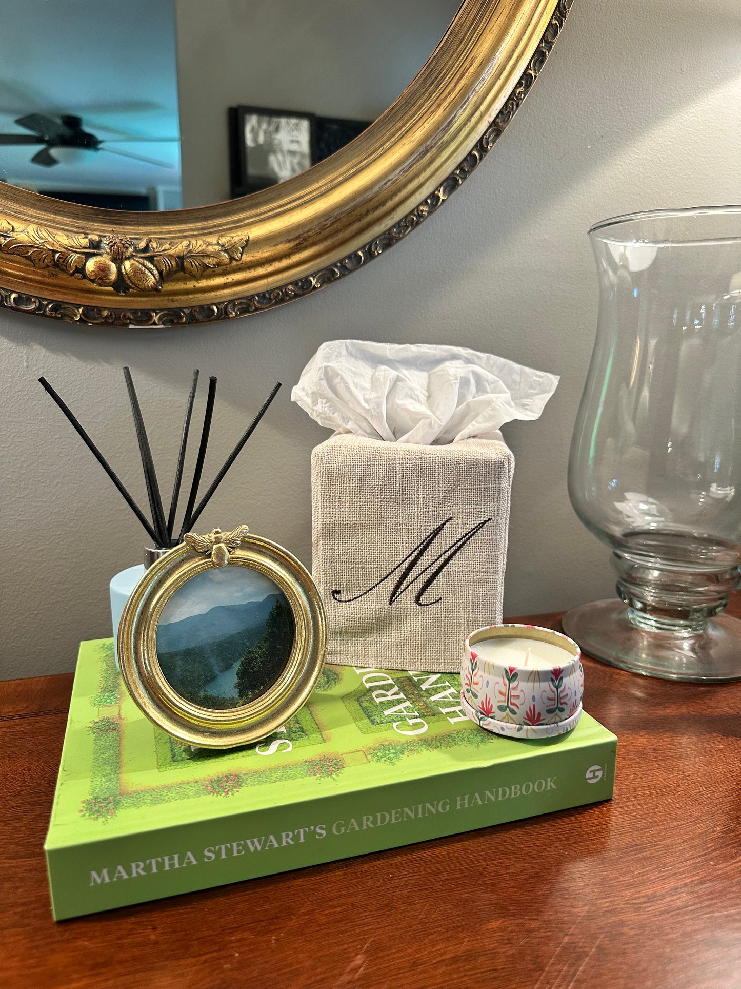 Custom Embroidered Linen Tissue Box