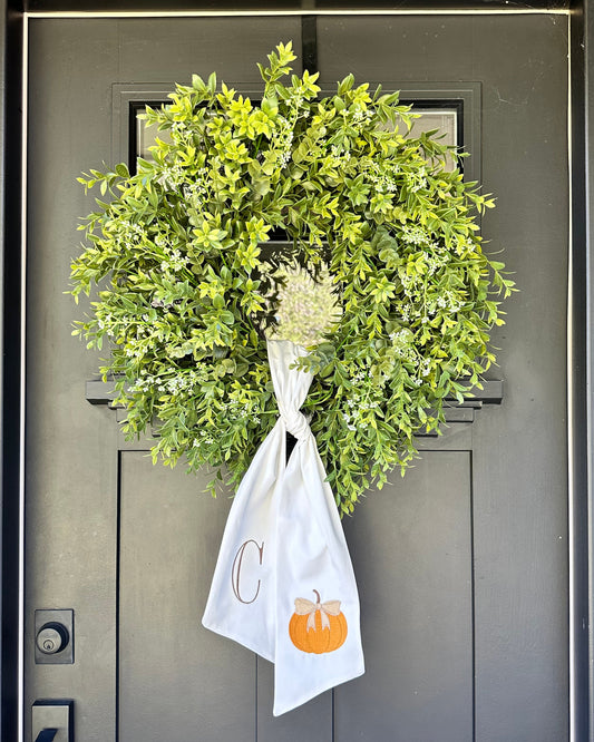 Pumpkin Fall Wreath Sash