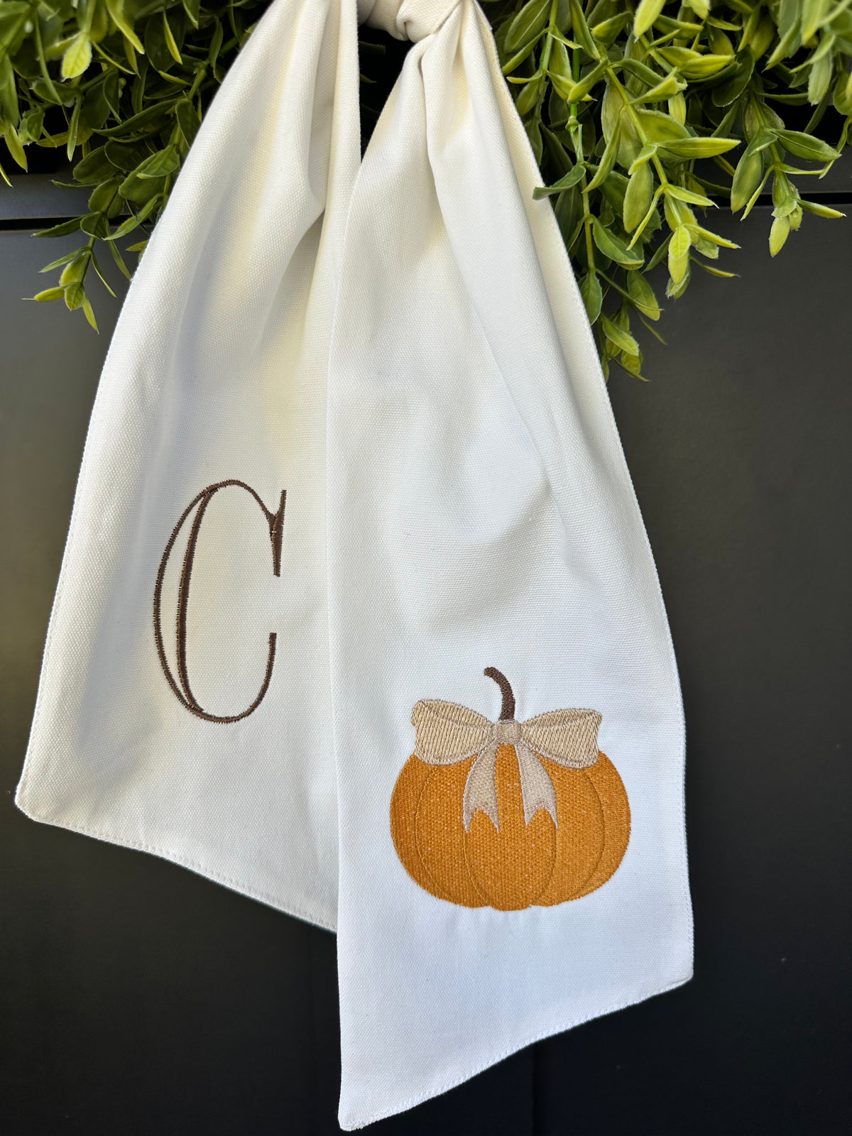 Pumpkin Fall Wreath Sash