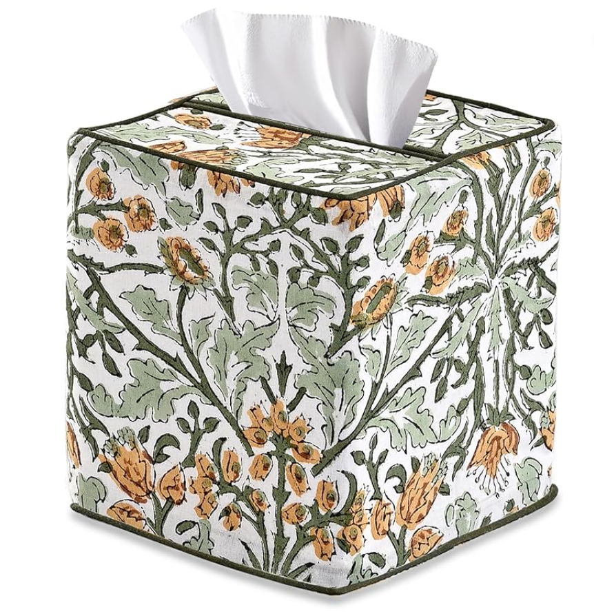 Custom Embroidered Fabric Patterned Tissue Box
