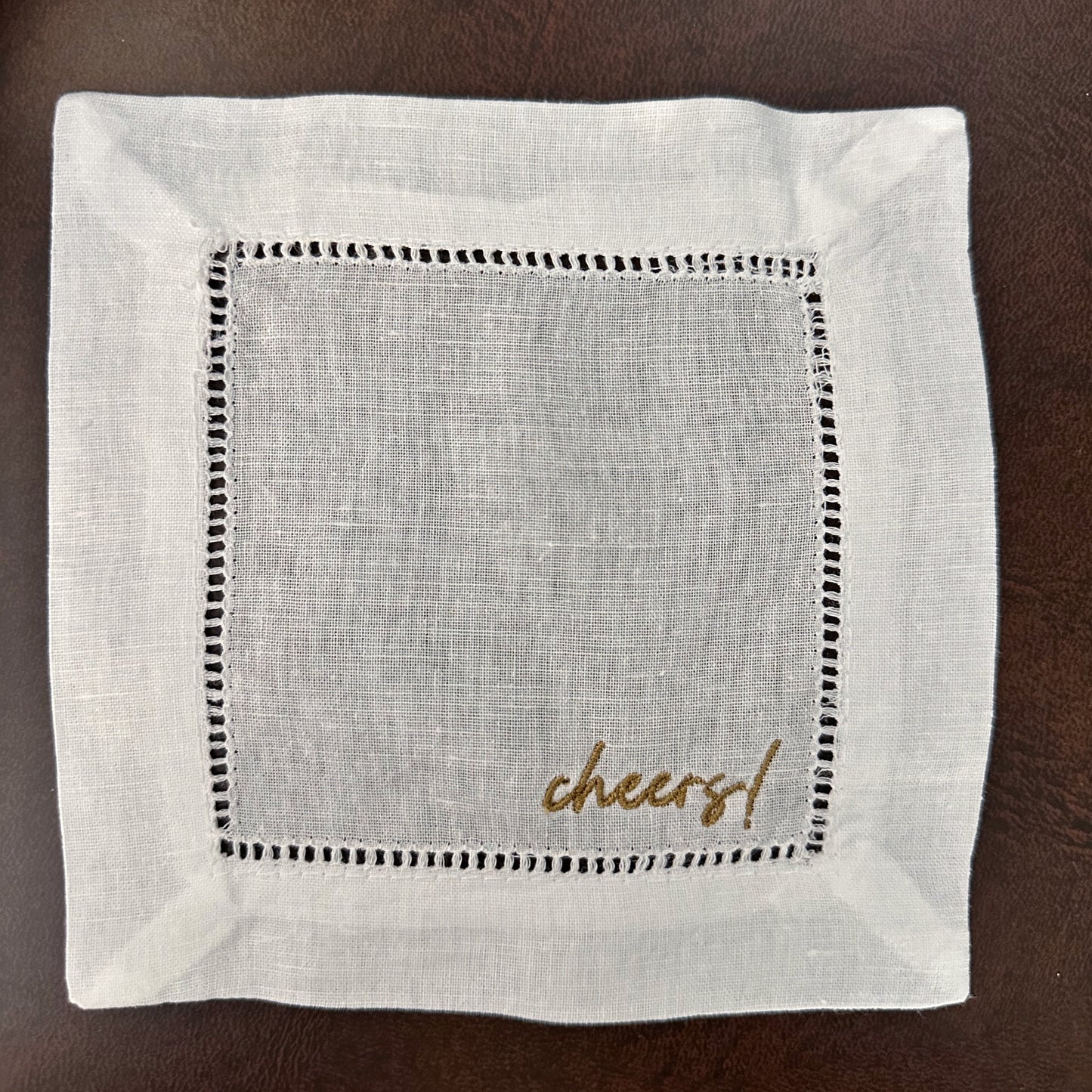 Bar Cart Embroidered Cocktail Napkins