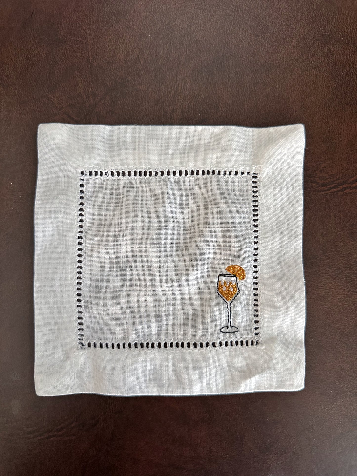 Italian Summer Embroidered Cocktail Napkins