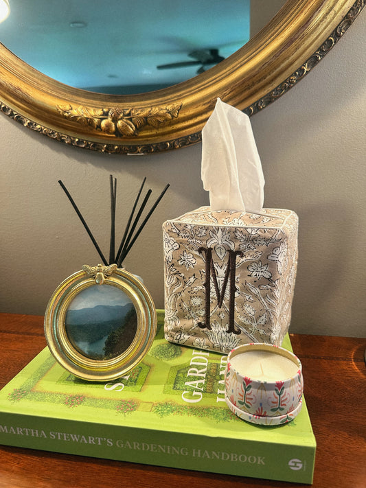 Custom Embroidered Fabric Patterned Tissue Box