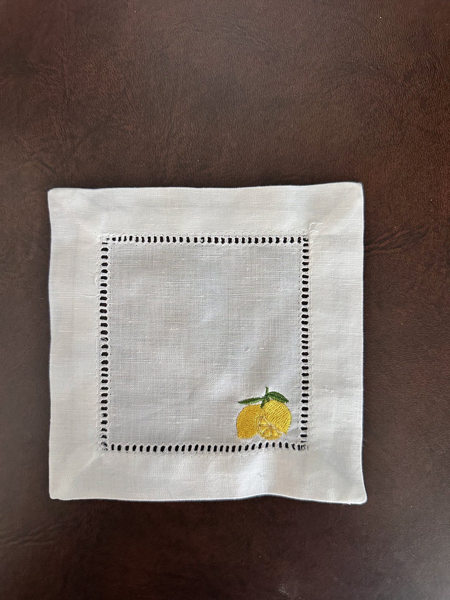 Italian Summer Embroidered Cocktail Napkins