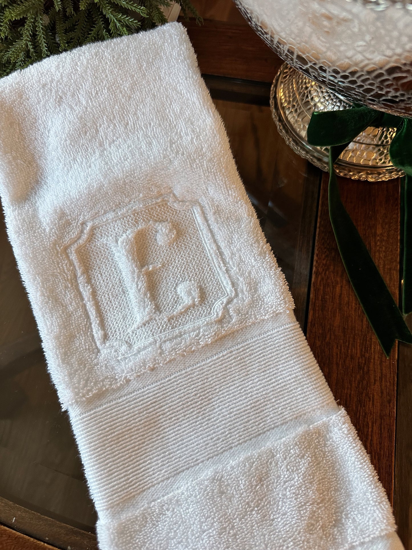 Custom Monogram Embroidered Hand Towel