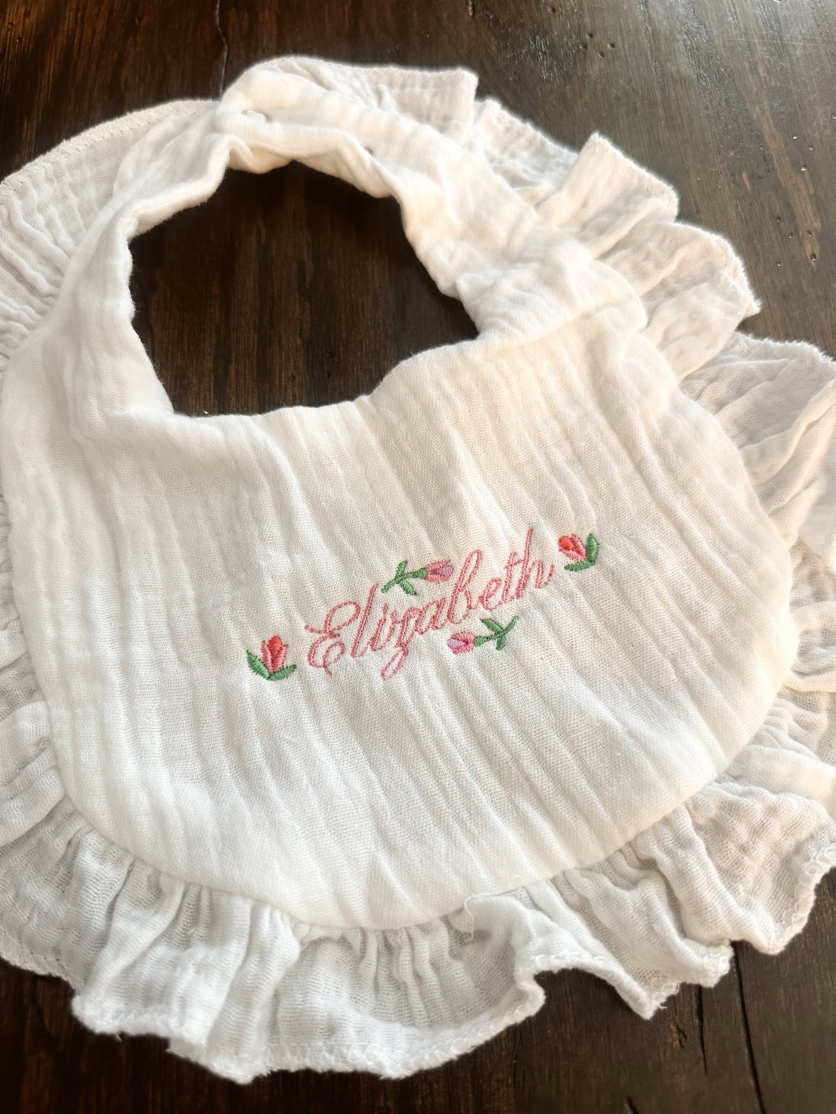 Custom Embroidered Ruffle Muslim Bib