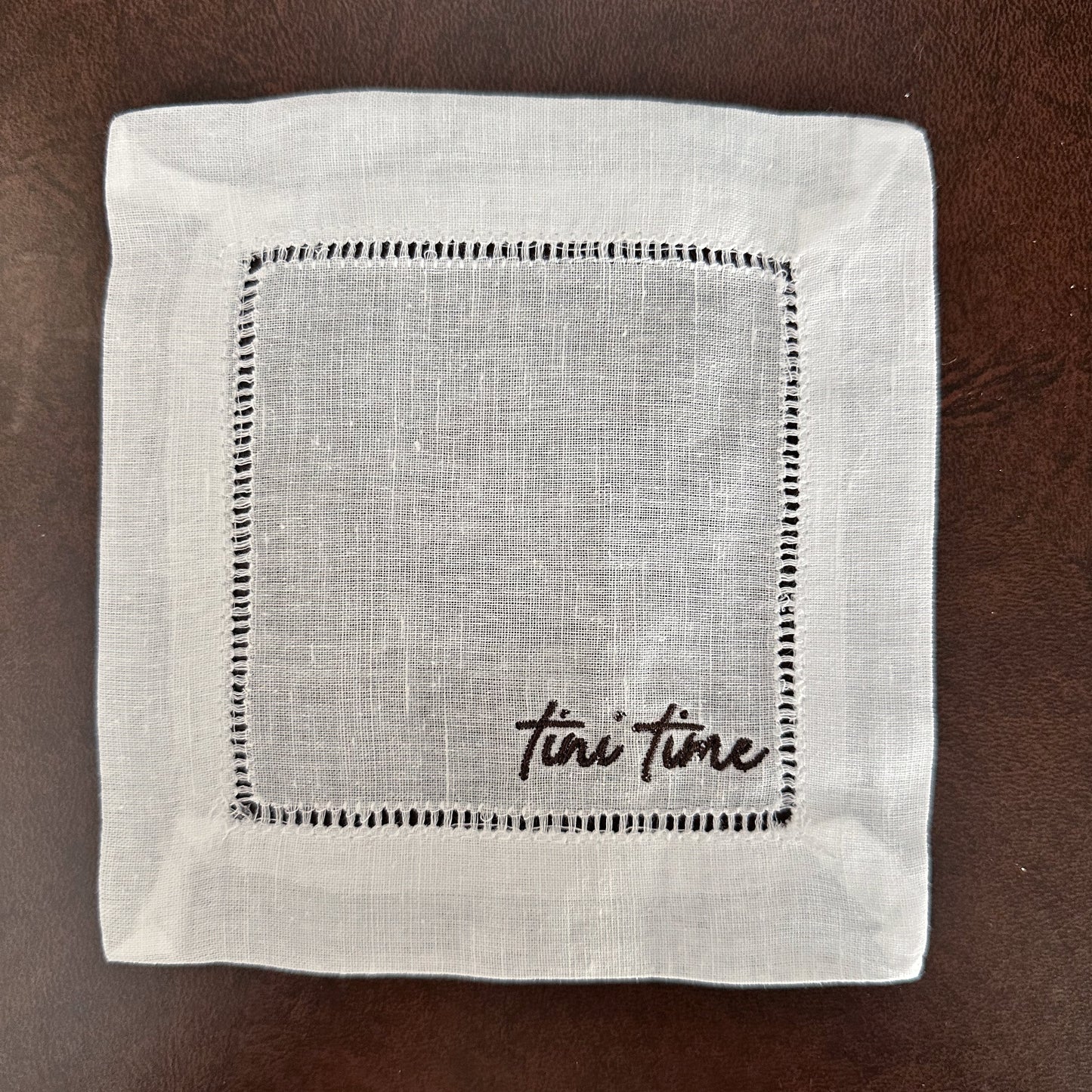 Bar Cart Embroidered Cocktail Napkins