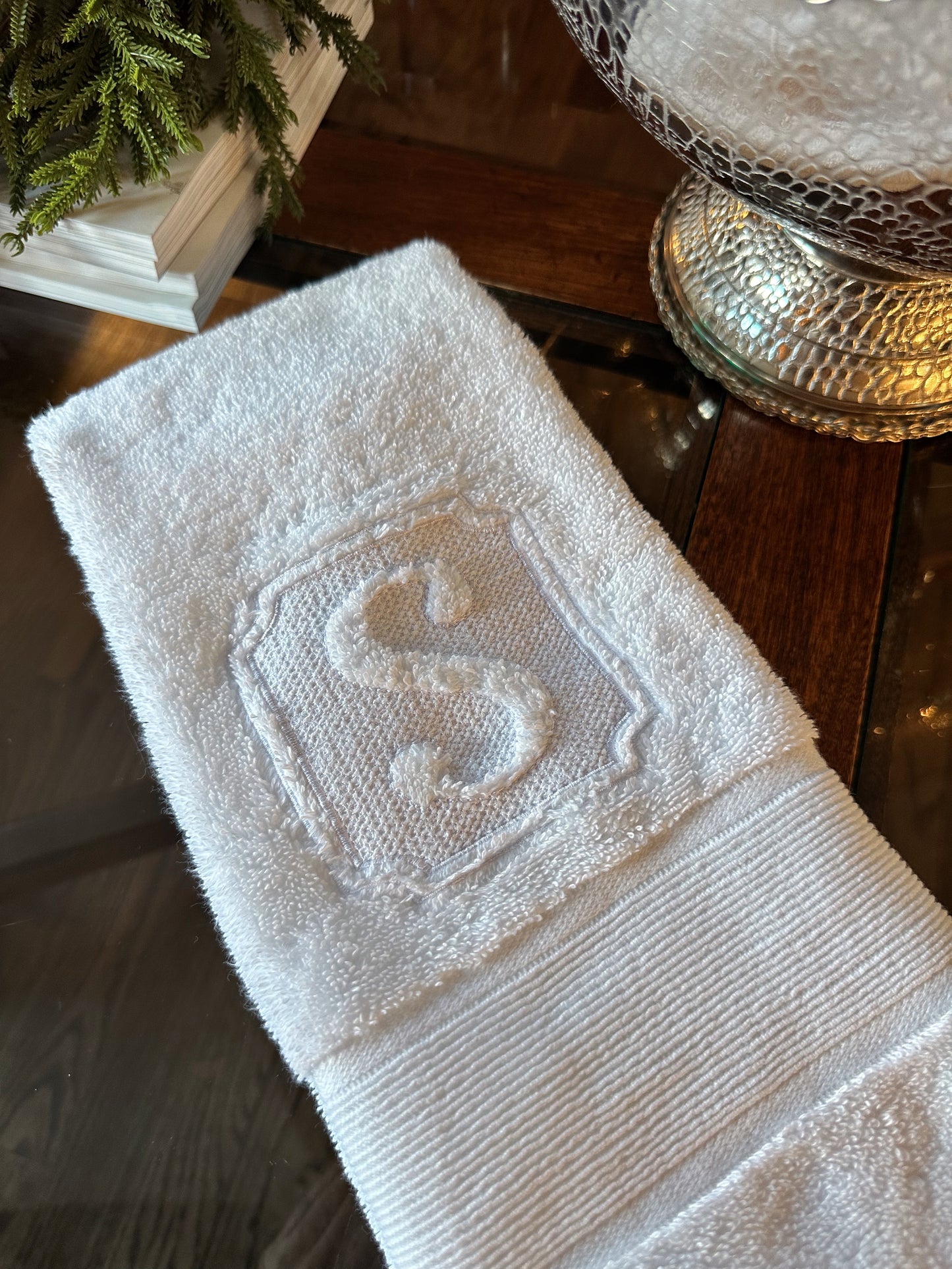 Custom Monogram Embroidered Hand Towel