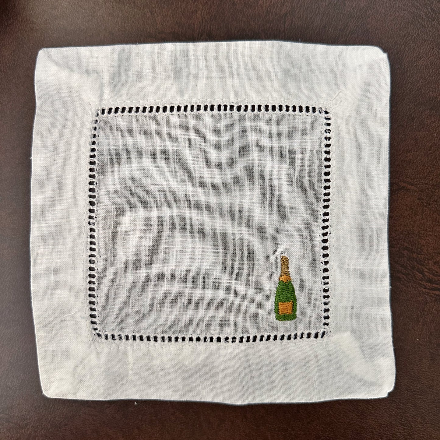 Bar Cart Embroidered Cocktail Napkins