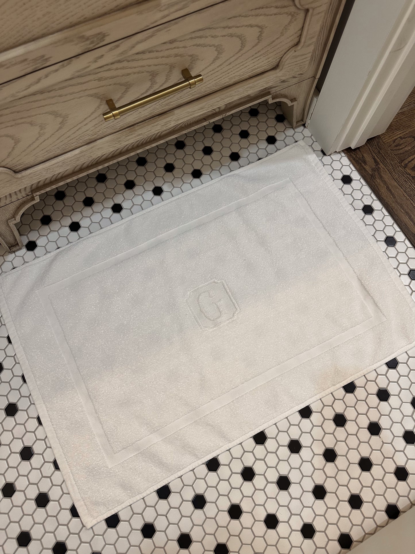 Custom Monogram Embroidered Bath Mat