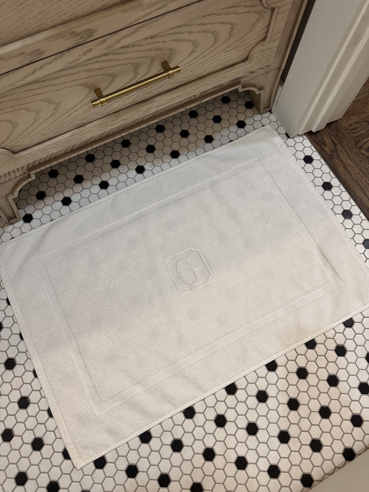 Custom Monogram Embroidered Bath Mat