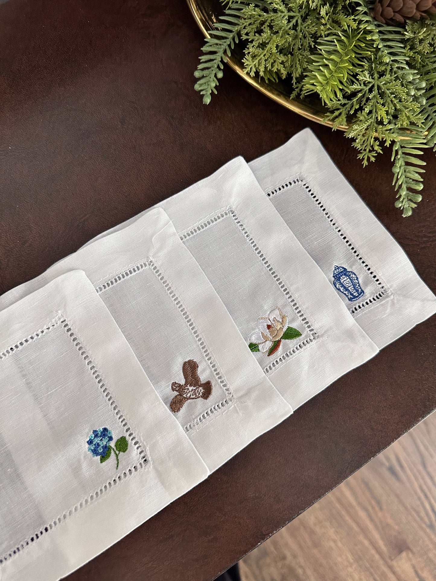 Southern Charm Embroidered Cocktail Napkins