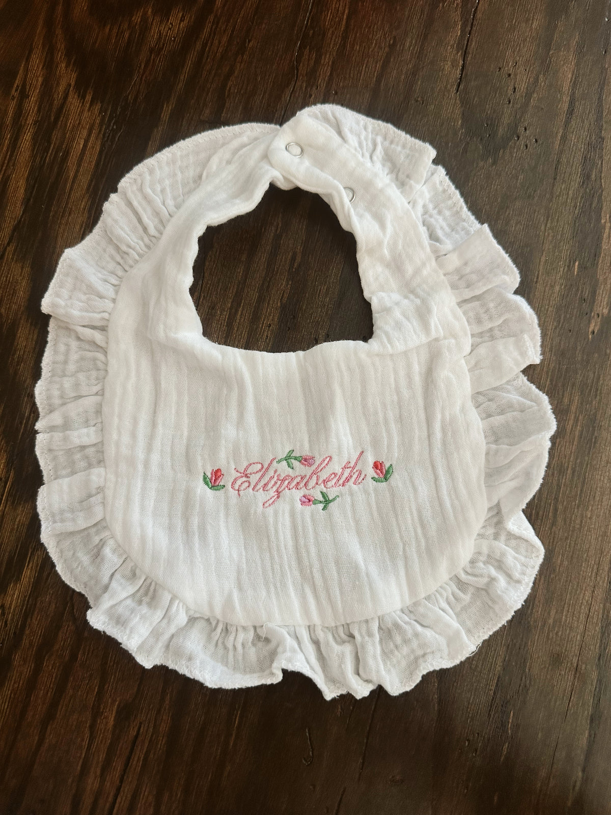 Custom Embroidered Ruffle Muslim Bib