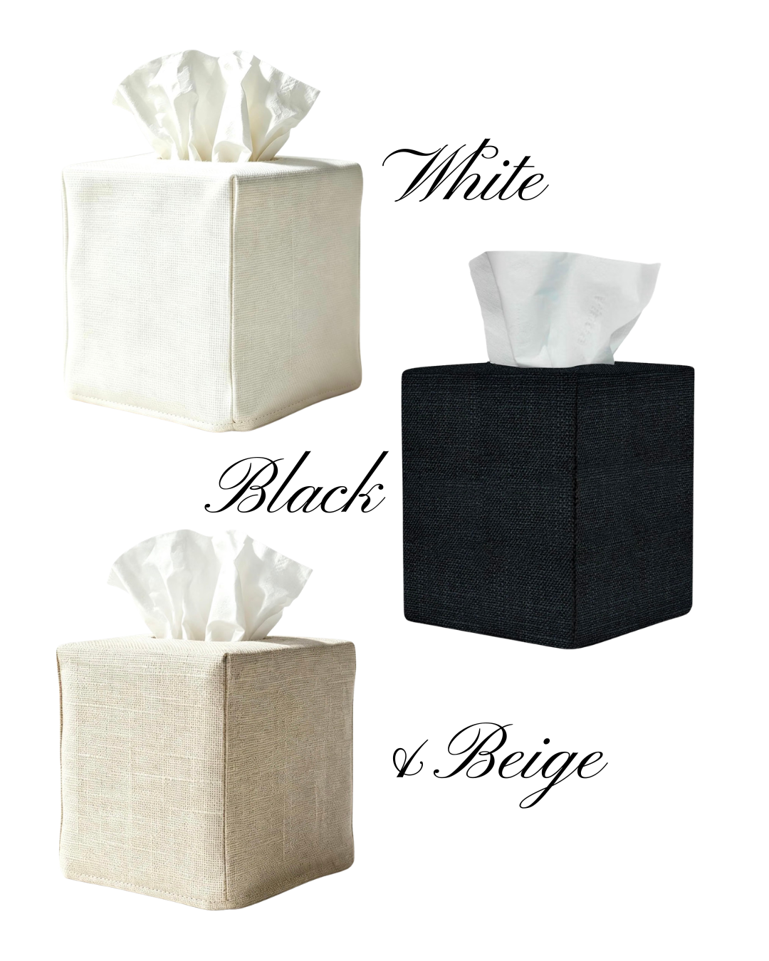 Custom Embroidered Linen Tissue Box