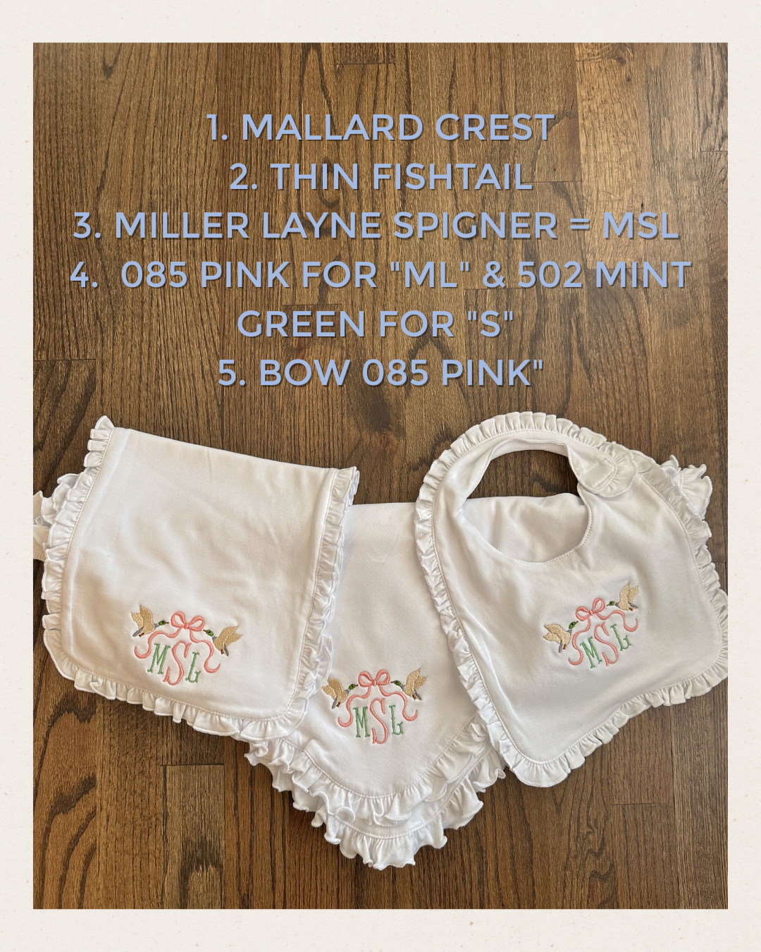 Customizable Embroidered Baby Bib